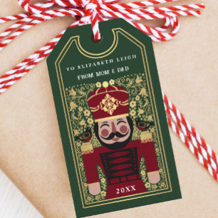 Folk Nutcracker Christmas Personalized Ornament Gift Tags