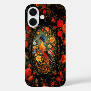 Folk painting bird iPhone 16 case