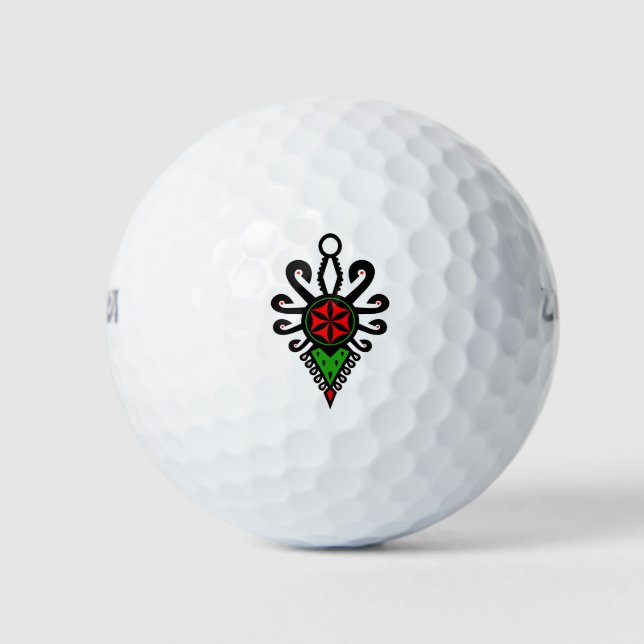 Folk pattern of Polish highlanders - Parzenica Golf Balls (Front)