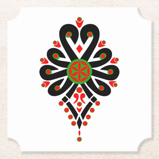 Folk pattern of Polish highlanders - Parzenica Paper Coaster (Front)