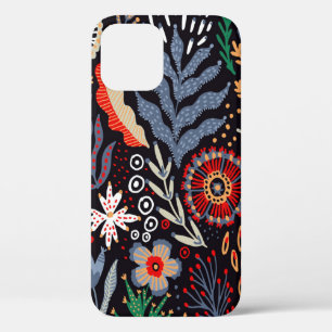 Folk pattern, seamless textile design with bright iPhone 12 case