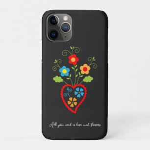 Folk portuguese blooming heart iPhone 11 pro case