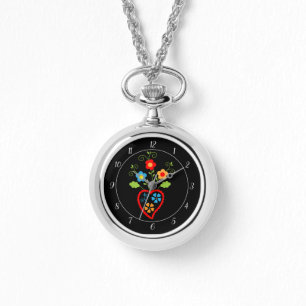 Folk portuguese blooming heart  watch
