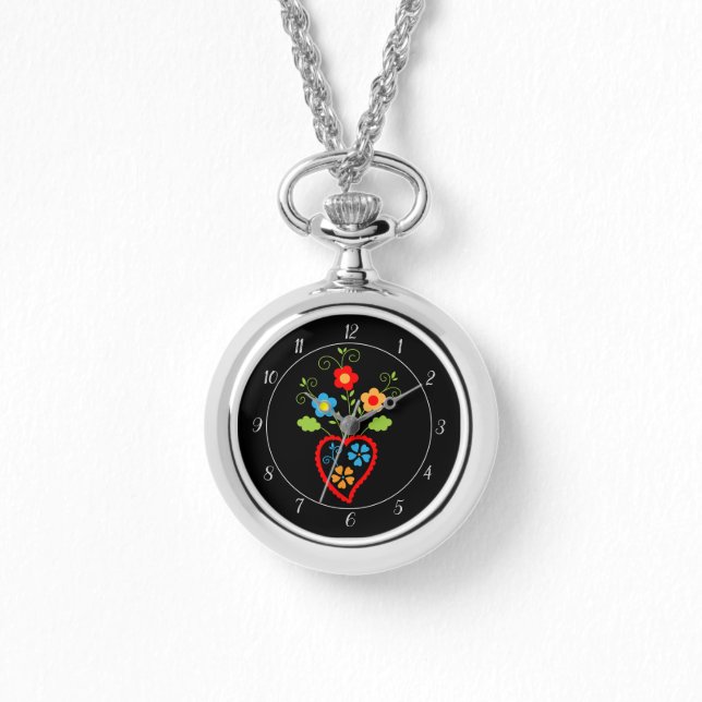 Folk portuguese blooming heart  watch (Front)