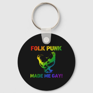 Folk Punk Made Me Gay Chicken Lgbtq Pride Ally Quo Key Ring