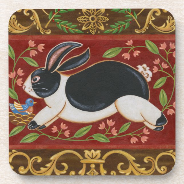 Folk Rabbit Coaster (Front)