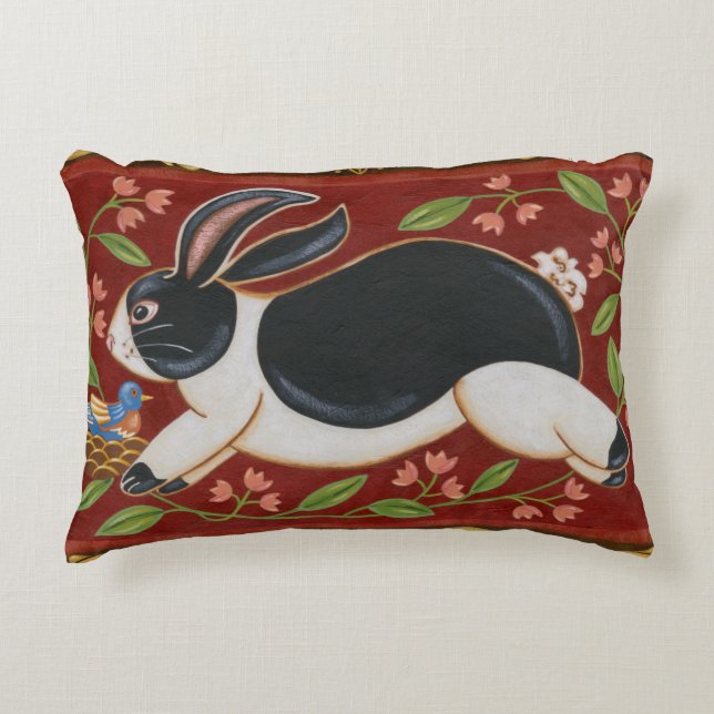 Folk Rabbit Decorative Cushion (Front)
