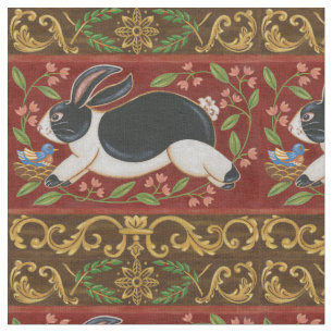 Folk Rabbit Fabric