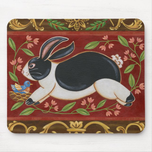 Folk Rabbit Mouse Mat (Front)