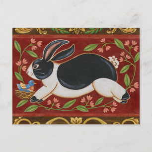 Folk Rabbit Postcard