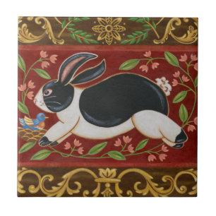 Folk Rabbit Tile