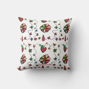 Folk Retro Quaint and Happy Art Cushion