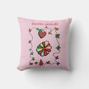 Folk Retro Quaint and Happy Art Cushion