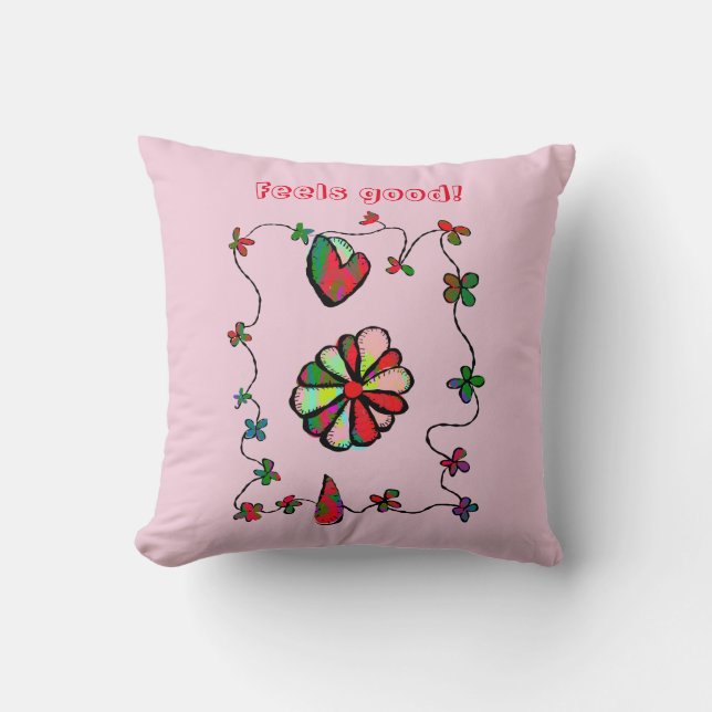 Folk Retro Quaint and Happy Art   Cushion (Front)