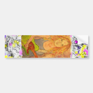 folk rock girl drip bumper sticker