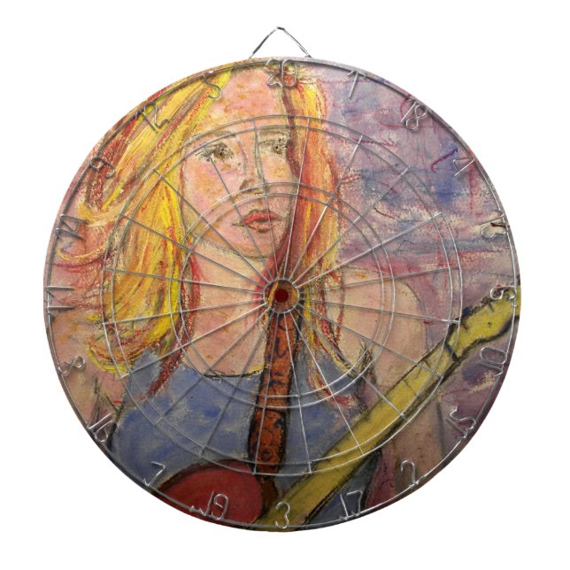 folk rock girl reflections dartboard (Front)