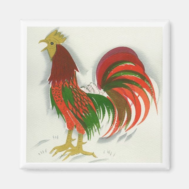 Folk Rooster #7 Magnet (Front)