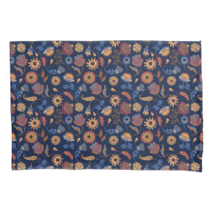Folk Rustic Floral Pillowcase