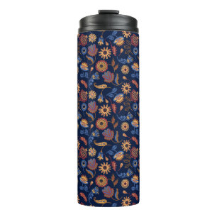 Folk Rustic Floral Thermal Tumbler