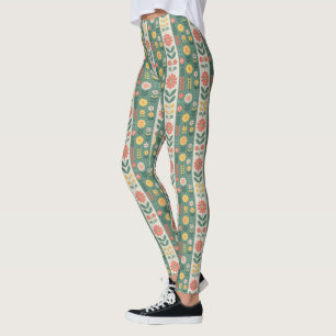 Folk Stripes Pattern Leggings
