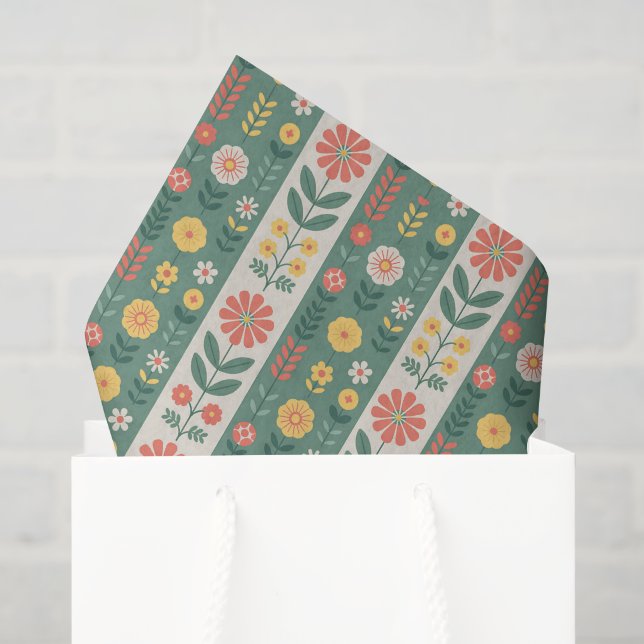 Folk Stripes Pattern Tissue Paper (Gift Bag)
