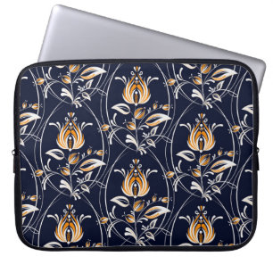 Folk Style Floral Seamless Pattern Laptop Sleeve