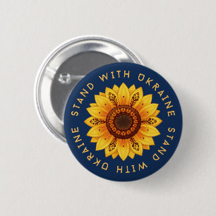 Folk Sunflower Ukrainian Ornamental Patterns Flag 6 Cm Round Badge