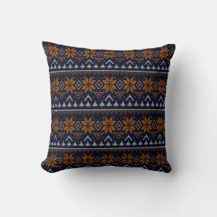 Folk traditional tribal abstract ornamental patter cushion