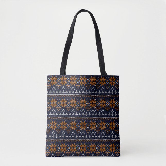 Folk traditional tribal abstract ornamental patter tote bag (Front)