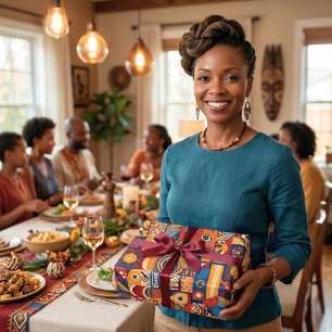Folk Tribal Art Patchwork African American Gifts Wrapping Paper