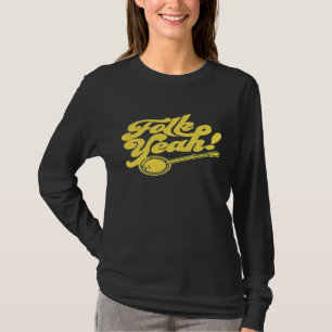 Folk Yeah  Banjo Typography Vintage Music Festival T-Shirt