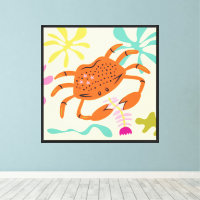 Folkart Boho Cancer Crab Abstract Zodiac