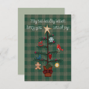 Folkart Christmas Tree Plaid Felt Look