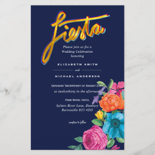 Folkart Flower Fiesta Wedding Invitation Boda 