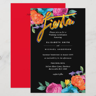 Folkart Flower Fiesta Wedding Invitation Boda