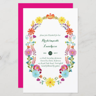 Folkart Flower Fiesta Wedding Invitation Boda