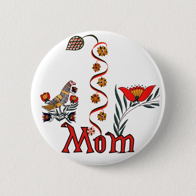 Folkart Mum T-shirts and Gifts 6 Cm Round Badge (Front)