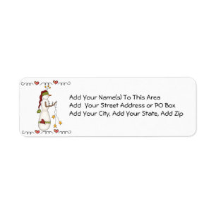 Folkart Snowman Return Address Labels