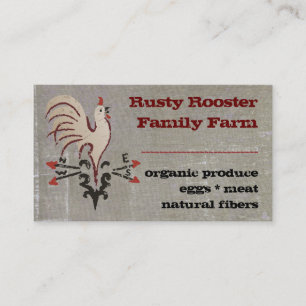 Folkart Style Rooster Business Cards