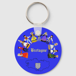 Folklore breton, France Key Ring