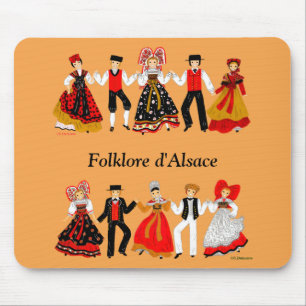 Folklore de l'Alsace, France Mouse Mat