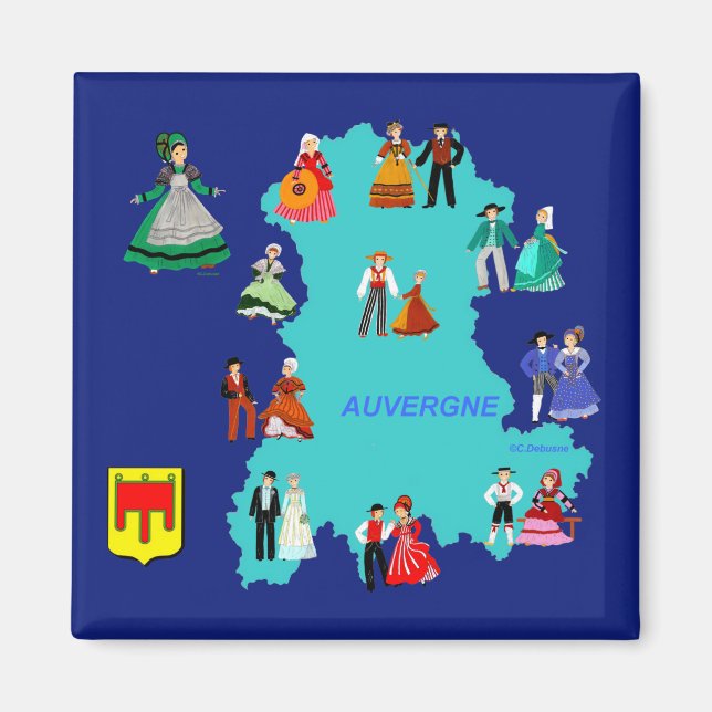 Folklore de l'Auvergne, France Magnet (Front)