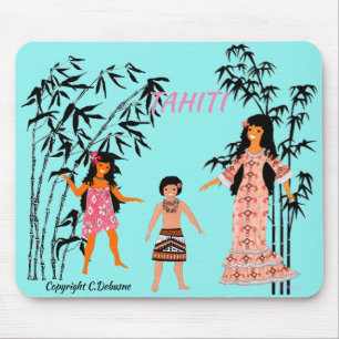 Folklore de TAHITI, Polynésie française Mouse Mat