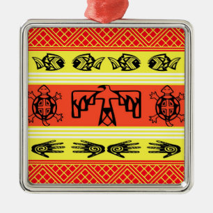 Folklore design metal tree decoration