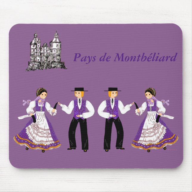 Folklore du Pays de Montbéliard, France Mouse Mat (Front)