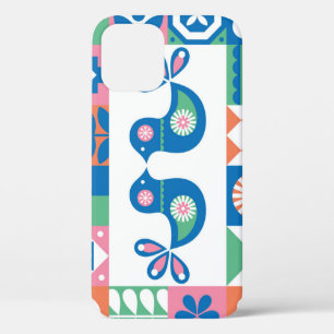 Folklore Floral Card: Scandinavian Design. iPhone 12 Case