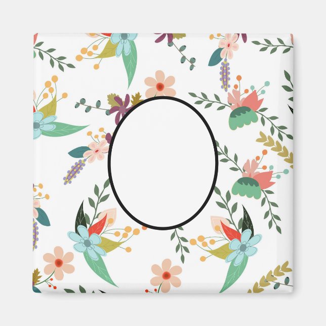 Folklore Florals | Personalised Gifts Decor Magnet (Front)