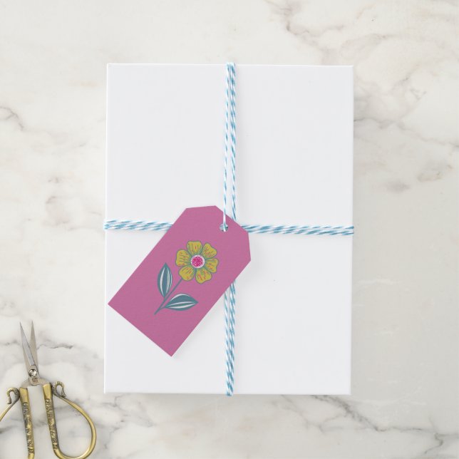 Folklore Flower Gift Tag (With Twine)