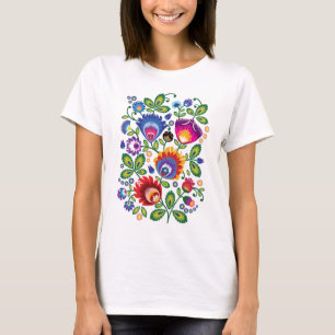 Folklore flowers, mix of colours 4 T-Shirt