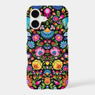 Folklore flowers Wycinanki black